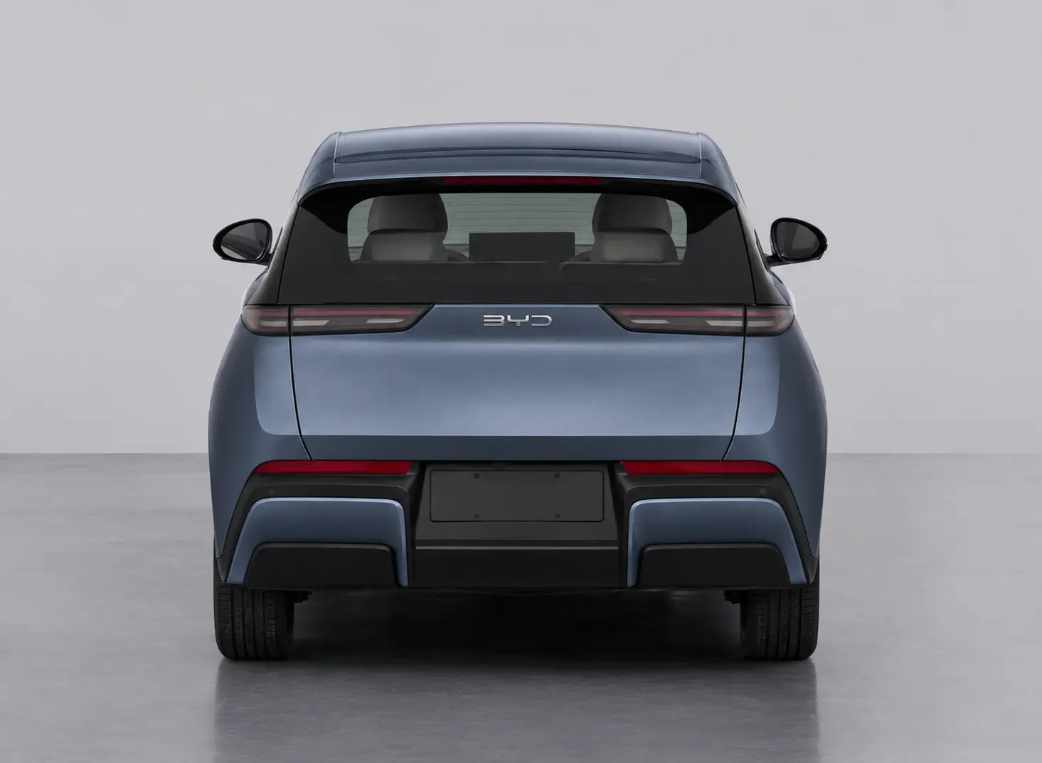 Traseira da nova geração do BYD Dolphin Mini 2028 em imagem ilustrativa