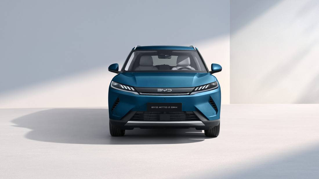 BYD Atto 2 azul, vista frontal