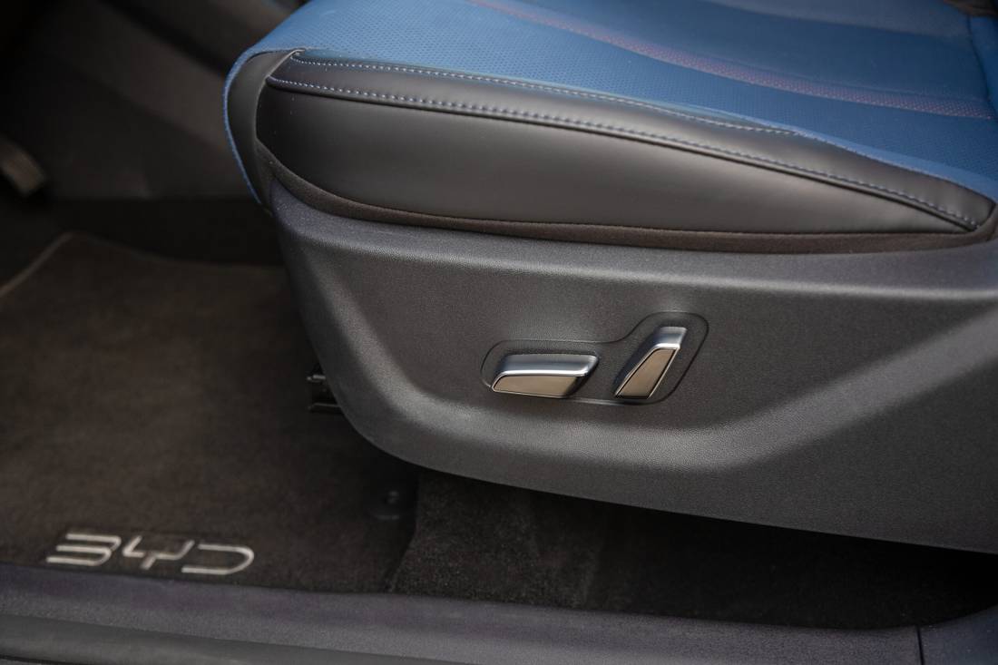 Detalhe do banco do BYD Dolphin Mini